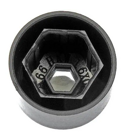 DORMAN - Wheel Lug Nut Cover: Push Type, 21 mm Depth, Plastic, Black - 611-644