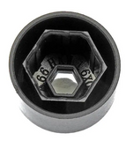 DORMAN - Wheel Lug Nut Cover: Push Type, 21 mm Depth, Plastic, Black - 611-644
