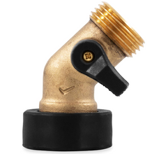 Load image into Gallery viewer, Camco Solid Brass 45° Drinking Water Valve with Garden Hose Connections