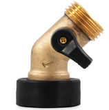 Camco Solid Brass 45° Drinking Water Valve with Garden Hose Connections