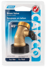 Load image into Gallery viewer, Camco Solid Brass 45° Drinking Water Valve with Garden Hose Connections