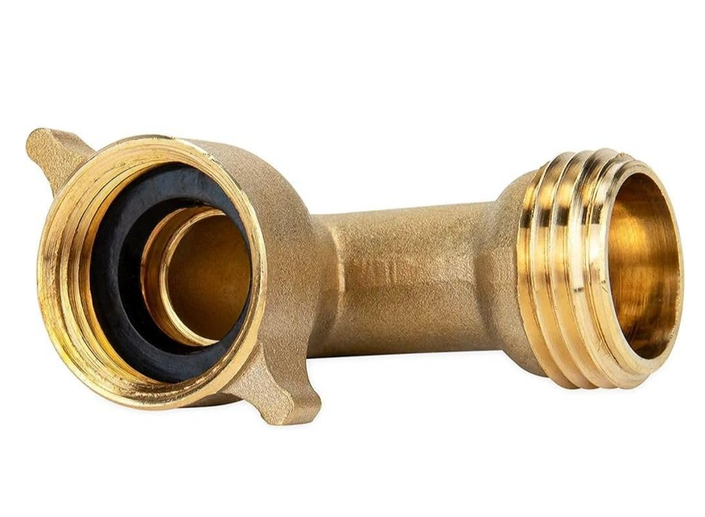 Camco 90-Degree RV Water Hose Elbow – Solid Brass, Lead-Free (22505)