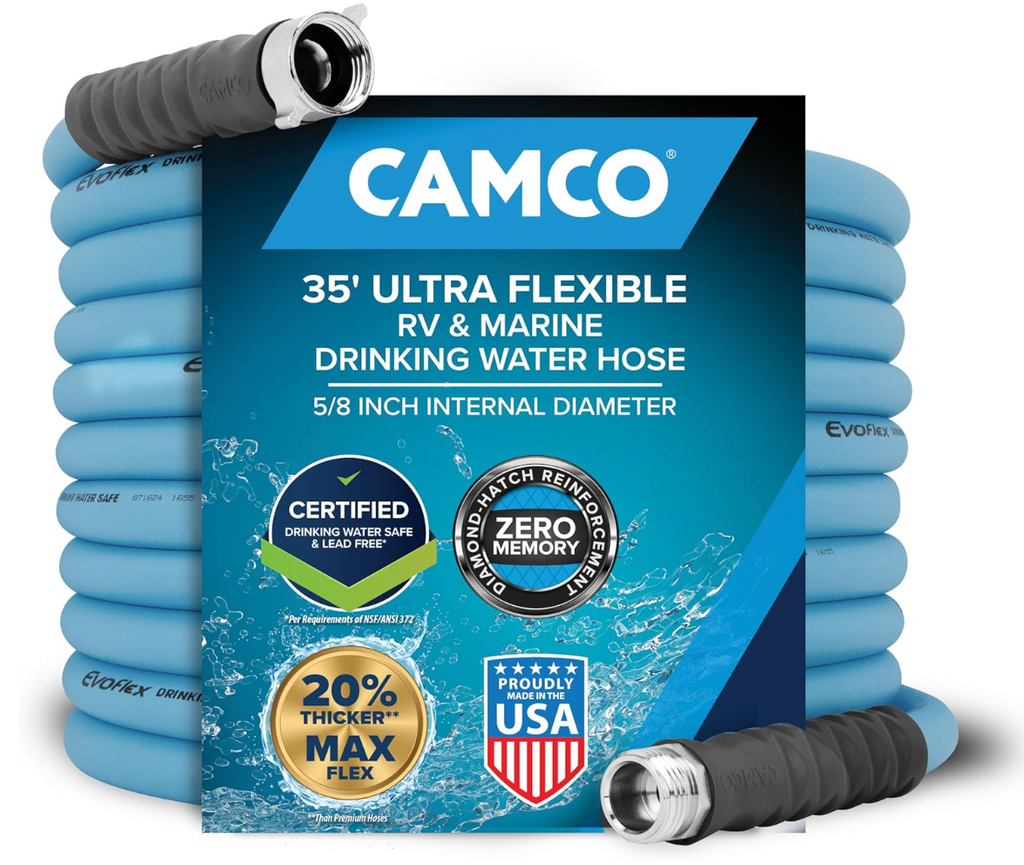 Camco EVOFlex Professional Plus RV Drinking Water Hose – 35 ft, 5/8” ID (22595)