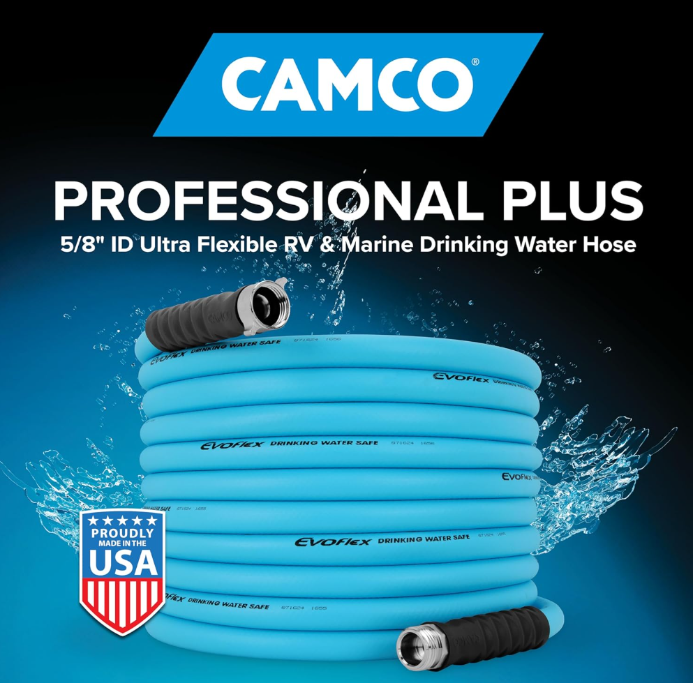 Camco EVOFlex Professional Plus RV Drinking Water Hose – 35 ft, 5/8” ID (22595)
