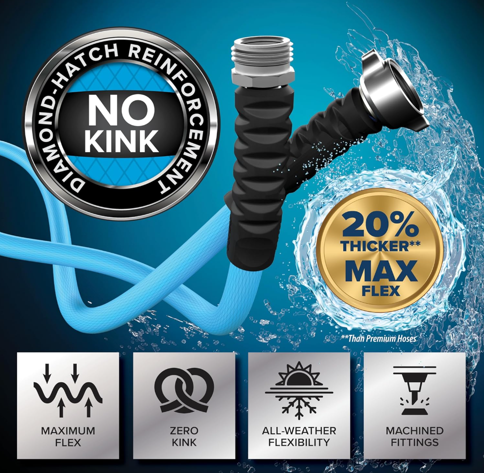 Camco EVOFlex Professional Plus RV Drinking Water Hose – 35 ft, 5/8” ID (22595)