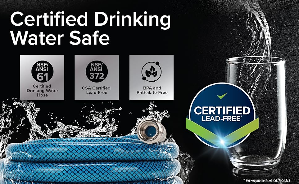 Camco TastePURE Professional Grade RV Drinking Water Hose – 25 ft, 5/8” ID (22833)