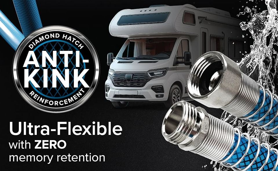 Camco TastePURE Professional Grade RV Drinking Water Hose – 25 ft, 5/8” ID (22833)