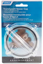 Load image into Gallery viewer, Camco Clear RV Sewer Cap with Lanyard (39455)