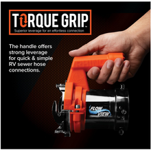 Load image into Gallery viewer, Camco Rhino RV Sewer Hose Extender PRO – 5" Extension with Torque-Grip Handle &amp; LED Flashlight (39570)