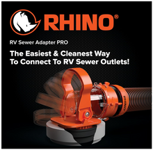 Load image into Gallery viewer, Camco Rhino RV Sewer Adapter PRO – Clear 90° Elbow with Drain Lock Adapter (39730)