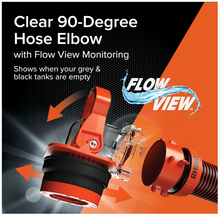 Load image into Gallery viewer, Camco Rhino RV Sewer Adapter PRO – Clear 90° Elbow with Drain Lock Adapter (39730)