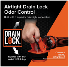 Load image into Gallery viewer, Camco Rhino RV Sewer Adapter PRO – Clear 90° Elbow with Drain Lock Adapter (39730)