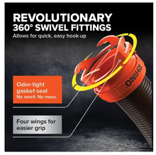 Load image into Gallery viewer, Camco RhinoFLEX 15-Ft RV Sewer Hose Kit with Clear Elbow &amp; Removable 4-in-1 Adapter (39761)