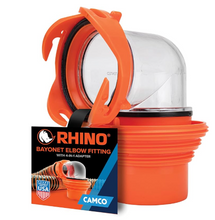 Load image into Gallery viewer, Camco RhinoFLEX Clear RV Sewer Hose Elbow with 4-in-1 Adapter (39736)