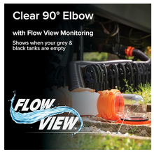 Load image into Gallery viewer, Camco RhinoFLEX Clear RV Sewer Hose Elbow with 4-in-1 Adapter (39736)