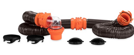 Camco RhinoFLEX 20-Ft RV Sewer Hose Kit with Clear Elbow & Removable 4-in-1 Adapter (39741)