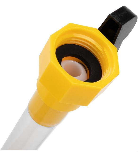 Camco RV Gravity Water Fill Adapter with Shut Off Valve and Clip (40004)