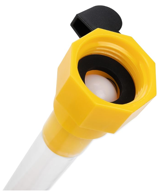 Camco RV Gravity Water Fill Adapter with Shut Off Valve and Clip (40004)