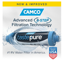 Load image into Gallery viewer, Camco Tastepure RV Water Filter with Flexible Hose Protector (40043)