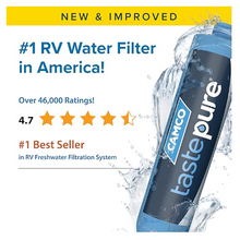 Load image into Gallery viewer, Camco Tastepure RV Water Filter with Flexible Hose Protector (40043)