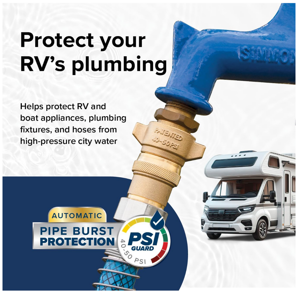 Camco Brass Marine/RV Water Pressure Regulator, 40–50 PSI (40055)