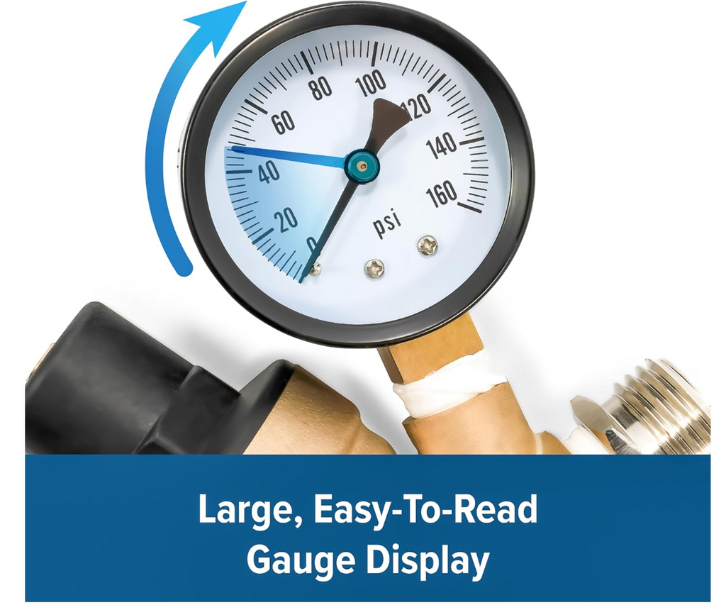 Camco Adjustable RV/Marine Brass Water Pressure Regulator (40058)