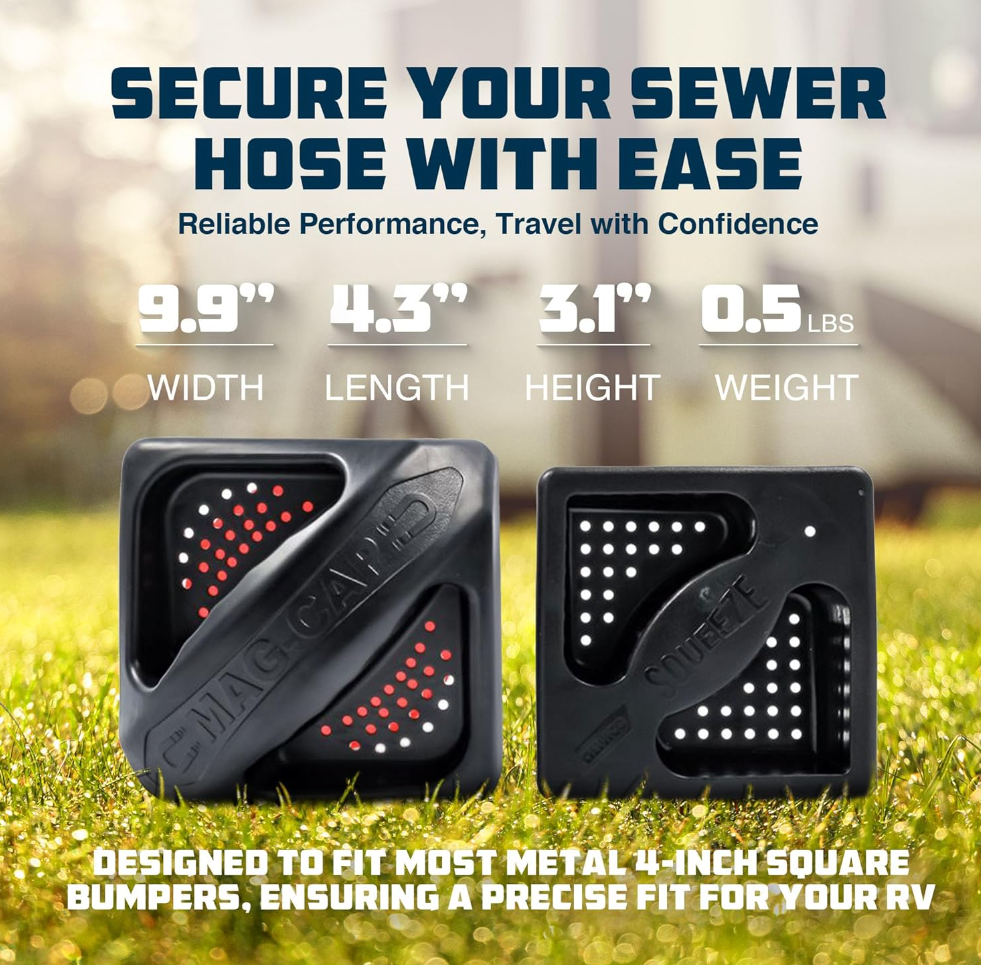 Camco Magnetic RV Bumper Cap – 4" Square Bumper (40310)