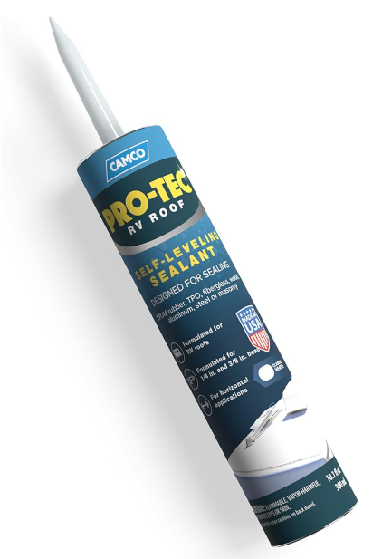 Camco Self-Leveling Camper/RV Roof Sealant, White, 10.1 fl oz (41464)