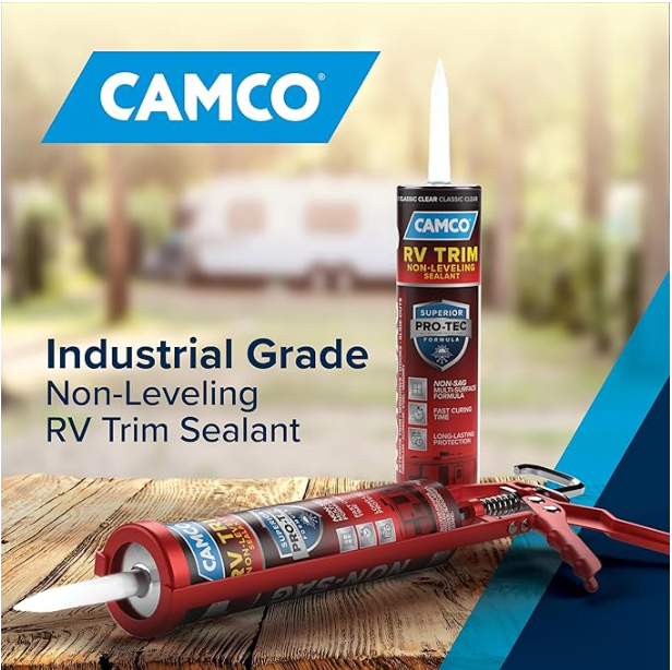 Camco RV Trim Non-Leveling Sealant, Clear, 10.1 fl oz (41465)