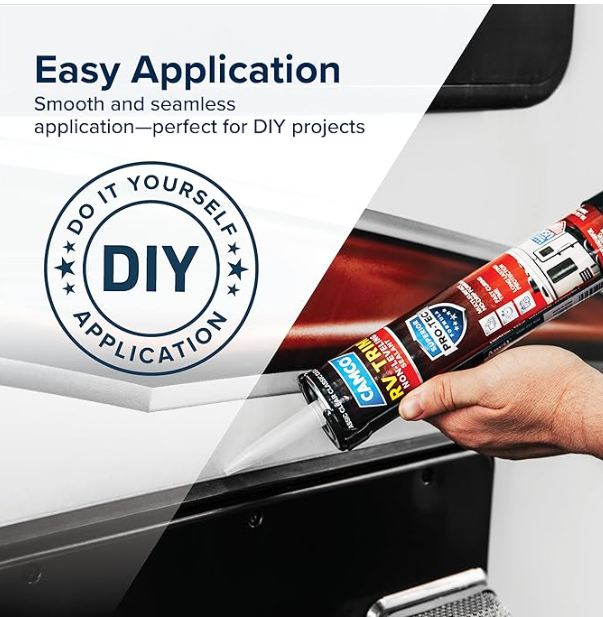 Camco RV Trim Non-Leveling Sealant, Clear, 10.1 fl oz (41465)