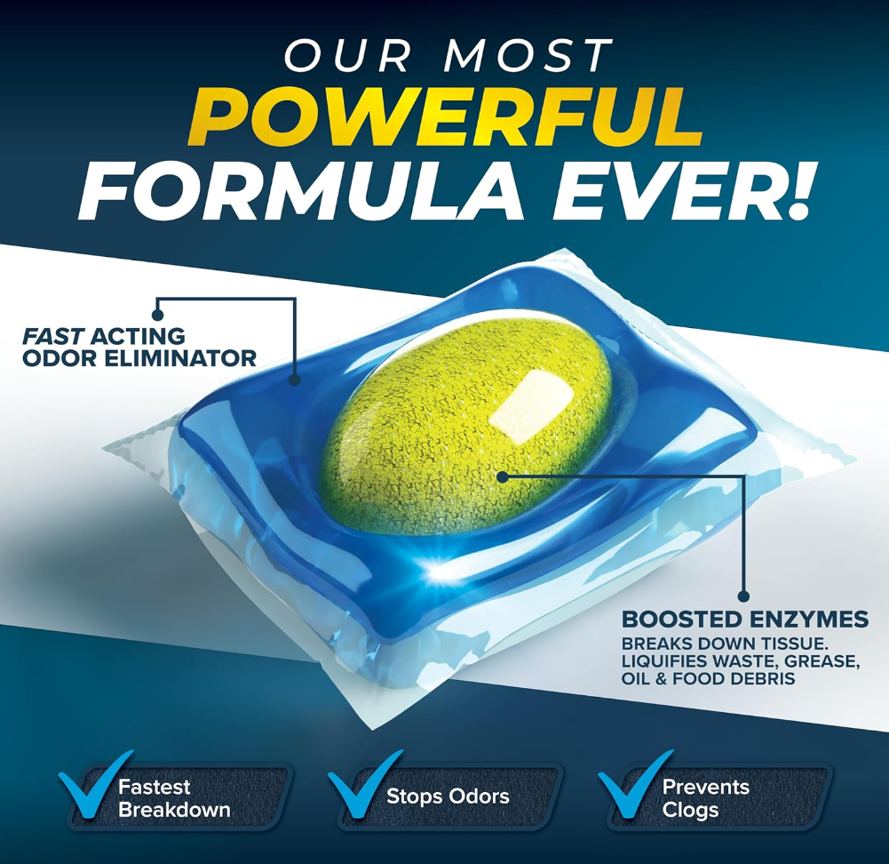 Camco TST PRO RV Toilet Treatment Drop-INs, Fresh Pine, 10-Pack (41770)