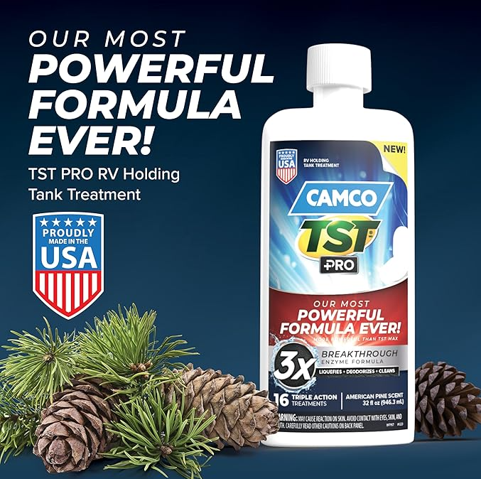 Camco TST PRO RV Toilet Treatment, Fresh Pine Scent, 32 oz (41771)