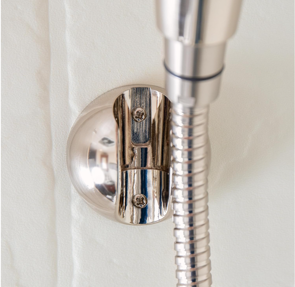 Camco Complete RV/Marine Shower Head Kit, 5 Spray Patterns, Brushed Nickel (43747)