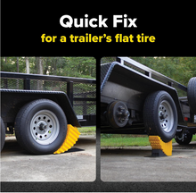 Load image into Gallery viewer, Camco Curved Trailer Aid with Wheel Chock &amp; Rubber Base Pad (44436)