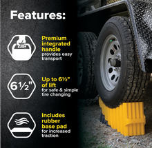 Load image into Gallery viewer, Camco Curved Trailer Aid with Wheel Chock &amp; Rubber Base Pad (44436)