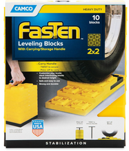 Load image into Gallery viewer, Camco FasTen Camper/RV Leveling Blocks, Yellow, 10-Pack (44512)