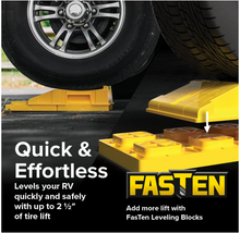 Load image into Gallery viewer, Camco FasTen Premium RV Leveling Trailer Ramps with Handle, 2-Pack (44535)