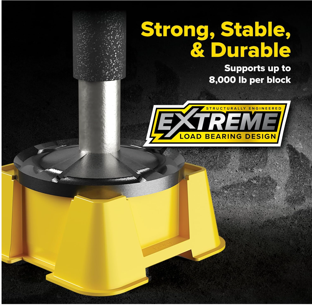 Camco FasTen RV Leveling High-Gain Base “Big Blocks”, 2-Pack (44539)