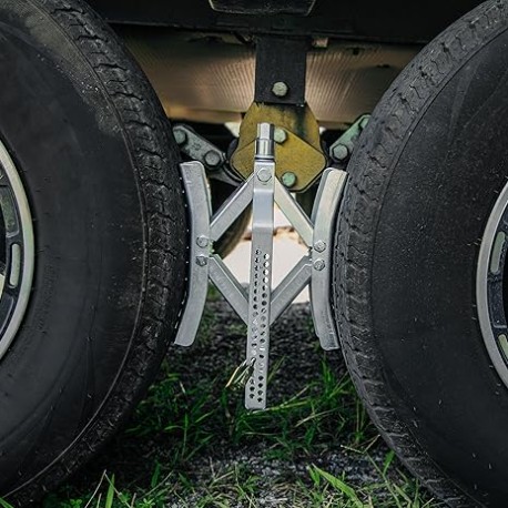 Camco Eaz-Lift Heavy Duty Wheel Stop with Ratchet Wrench, Large (44662)