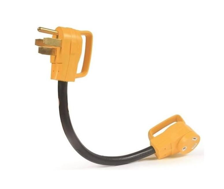 Camco PowerGrip Dogbone Electrical Adapter, 18" – 50A Male to 30A Female (55173)