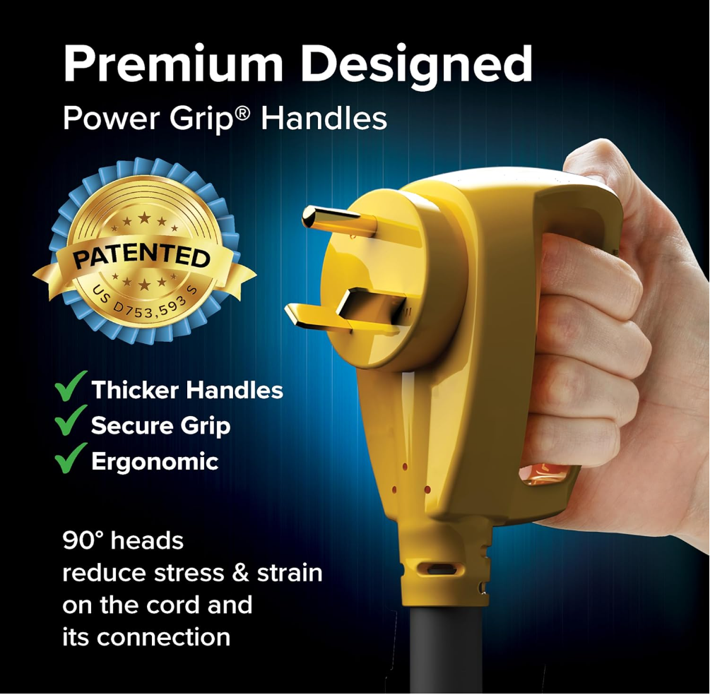 Camco PowerGrip 25-Ft 30 Amp RV Extension Cord – TT-30P to TT-30R (55191)