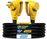Camco PowerGrip 15-Ft 50-Amp RV Extension Cord – 14-50P to 14-50R (55194)