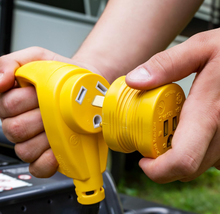 Load image into Gallery viewer, Camco PowerGrip 30A Male to 15A Female RV Electrical Adapter (55233)