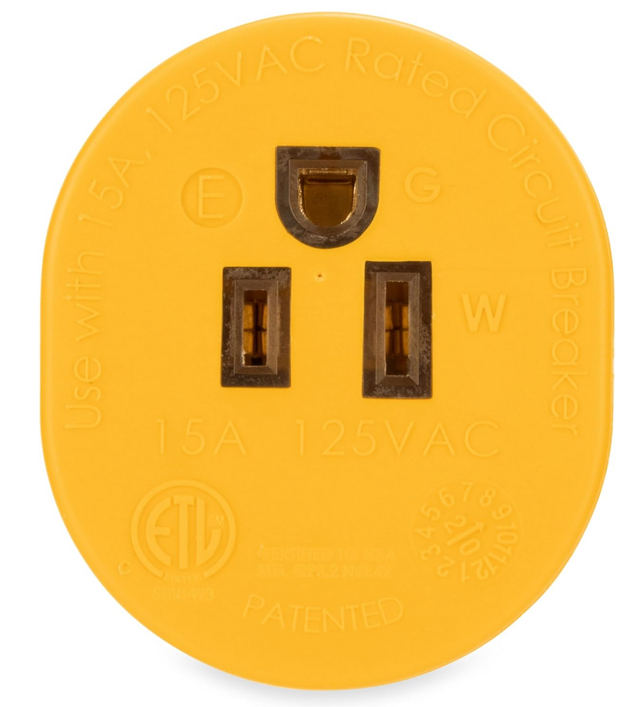 Camco PowerGrip 30A Male to 15A Female RV Electrical Adapter (55233)