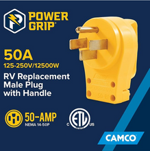 Load image into Gallery viewer, Camco PowerGrip 50 Amp Male Replacement Plug – NEMA 14-50P (55255)