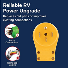 Load image into Gallery viewer, Camco PowerGrip 50 Amp Male Replacement Plug – NEMA 14-50P (55255)