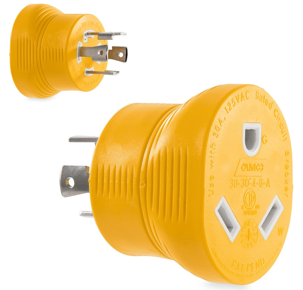Camco PowerGrip 30 Amp 4-Prong Generator Adapter – L14-30P to TT-30R (55338)