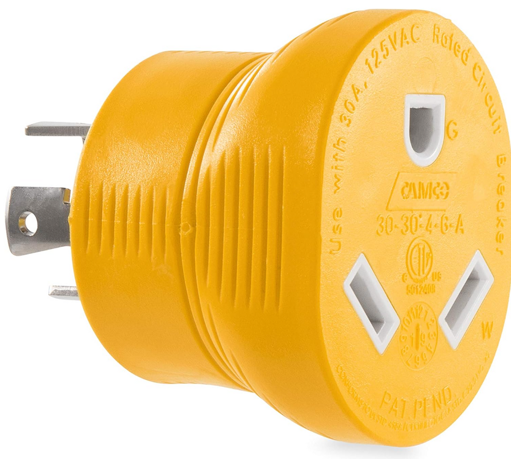 Camco PowerGrip 30 Amp 4-Prong Generator Adapter – L14-30P to TT-30R (55338)