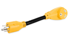 Load image into Gallery viewer, Camco PowerGrip Generator Adapter Dogbone, 12" – 30A 4-Prong to 90° RV (ETL)