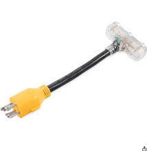 Load image into Gallery viewer, Camco PowerGrip Locking Generator Adapter – L14-30P to (3) 5-15R Outlets (55413)